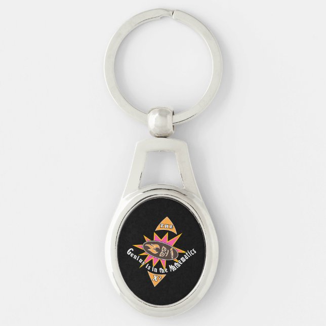 The genius is in the mathematics key ring (Front)