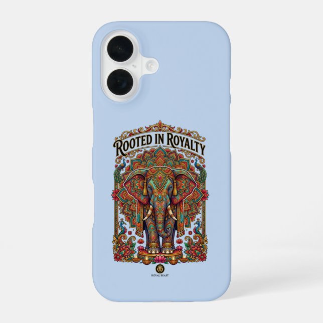 The Gentle Giant: Artistic Elephant Design iPhone 16 Case (Back)