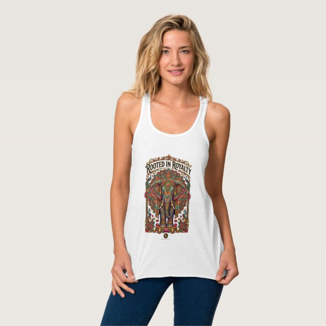 The Gentle Giant: Artistic Elephant Design Singlet (Front Full)