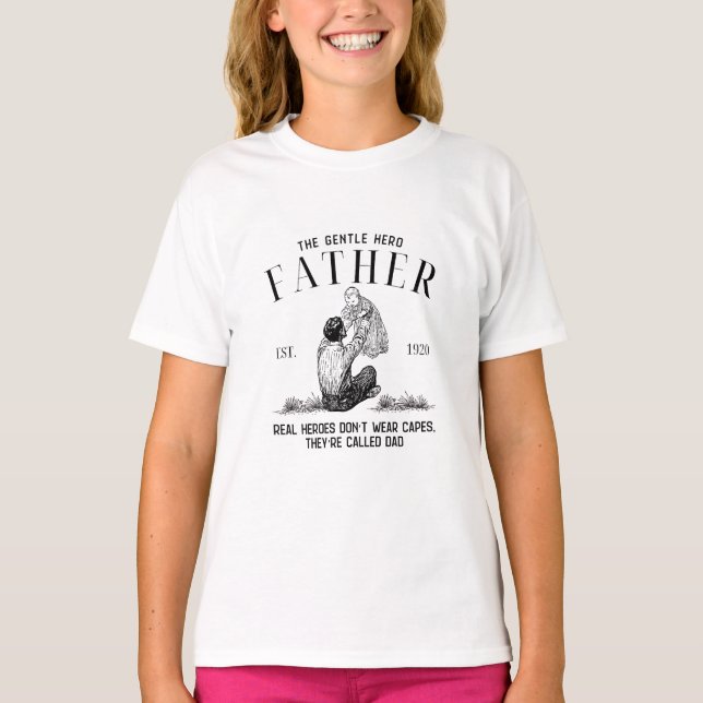 The Gentle Hero Father Vintage Style T-Shirt (Front)