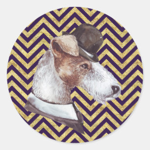 The Gentleman Airedale Classic Round Sticker
