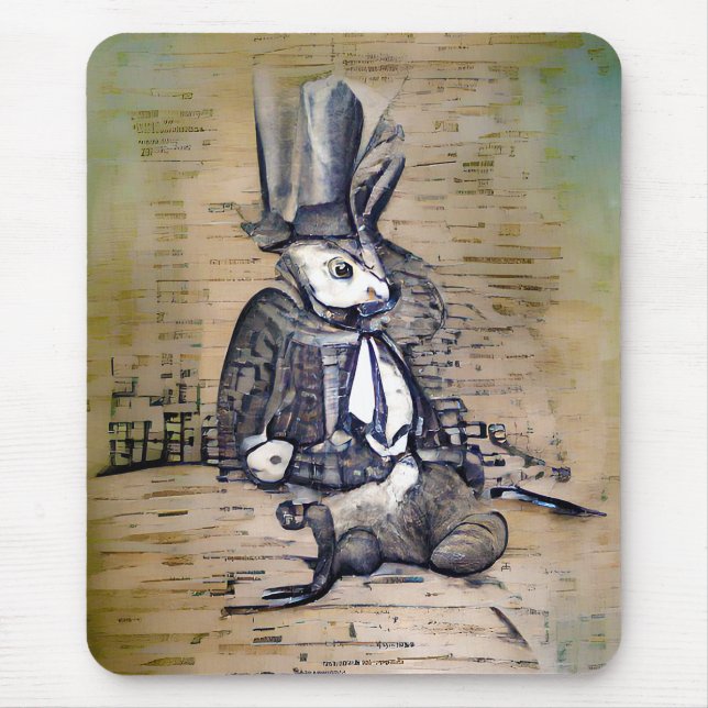 The Gentleman Rabbit  Mouse Pad (Front)