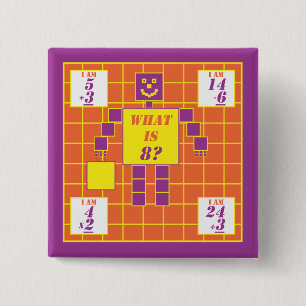 The Geometrics-Button-Square-Age 8 15 Cm Square Badge