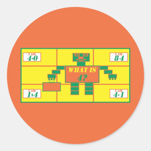 The Geometrics-Sticker-Rectangle-Age 4 Classic Round Sticker (Front)