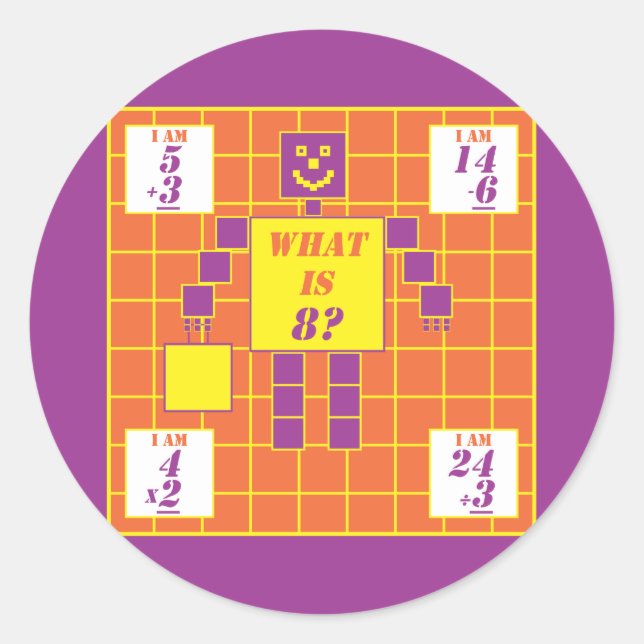 The Geometrics-Sticker-Square-Age 8 Classic Round Sticker (Front)