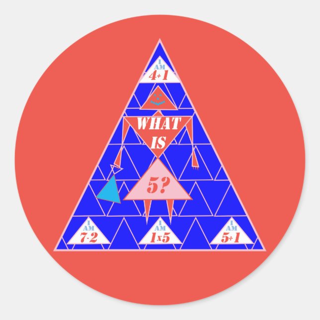 The Geometrics-Sticker-Triangle-Age 5 Classic Round Sticker (Front)