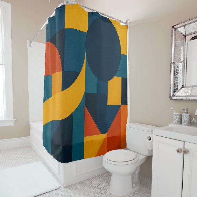 The Geometry of Emotion Shower Curtain (In Situ)