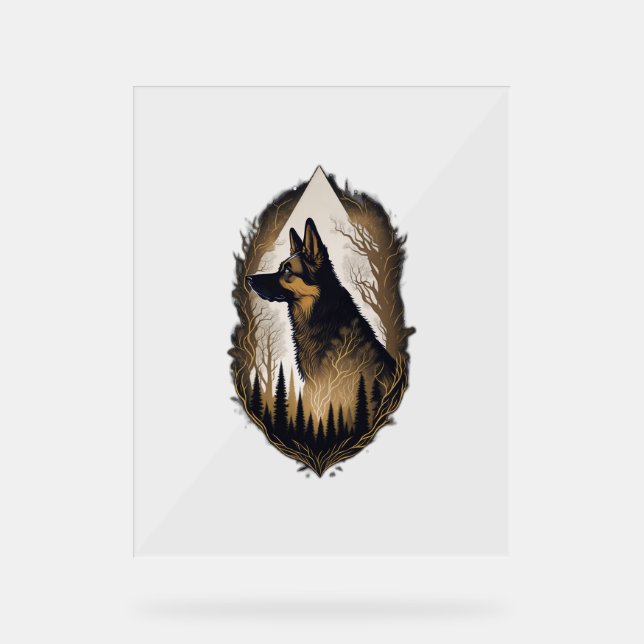 The German Shepherd 003  Acrylic Sign (Front)