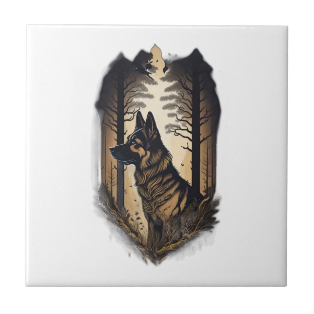 The German Shepherd 006  Tile (Front)
