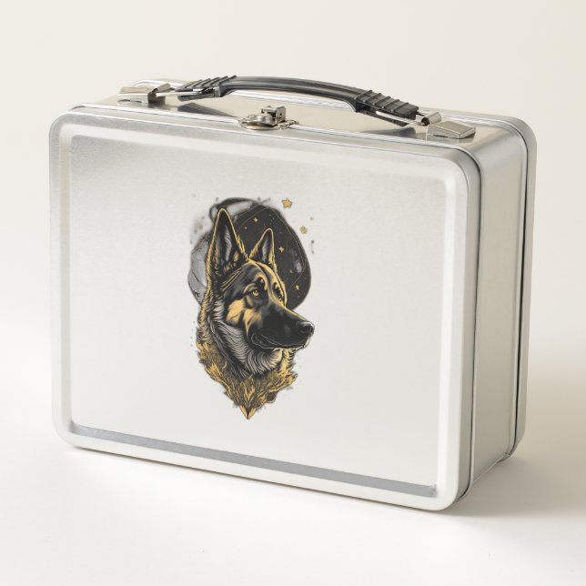 The German Shepherd 007 Metal Lunch Box (Front)