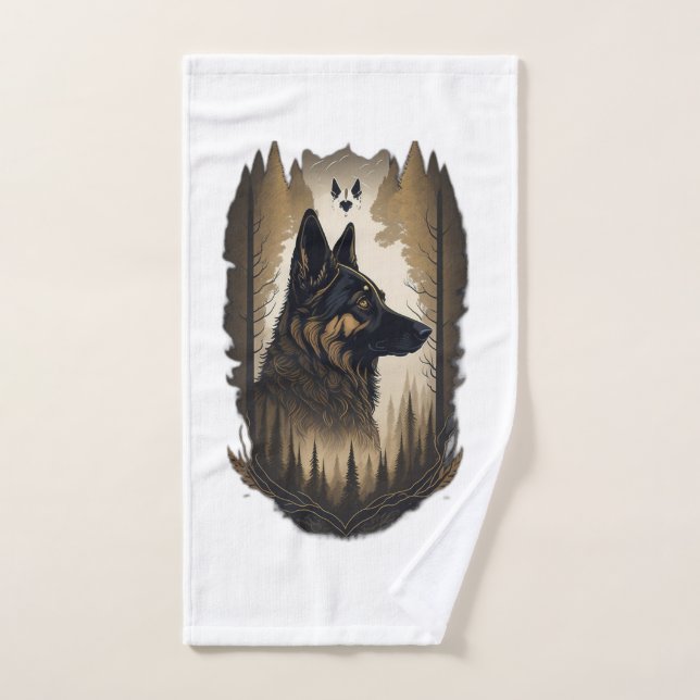 The German Shepherd 008  Hand Towel (Hand Towel)
