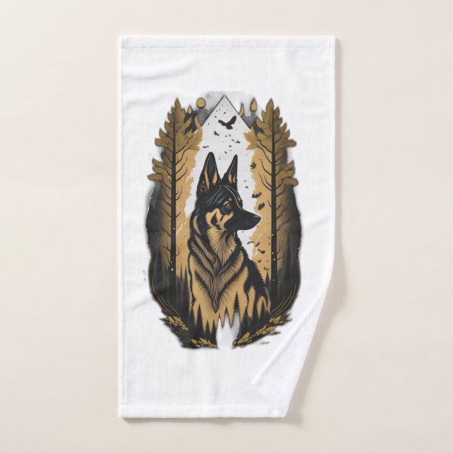 The German Shepherd 009  Hand Towel (Hand Towel)