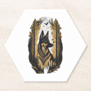 The German Shepherd 009 Paper Coaster