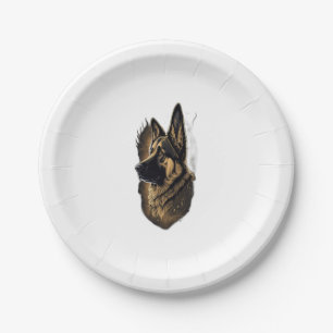 The German Shepherd 010 Paper Plate