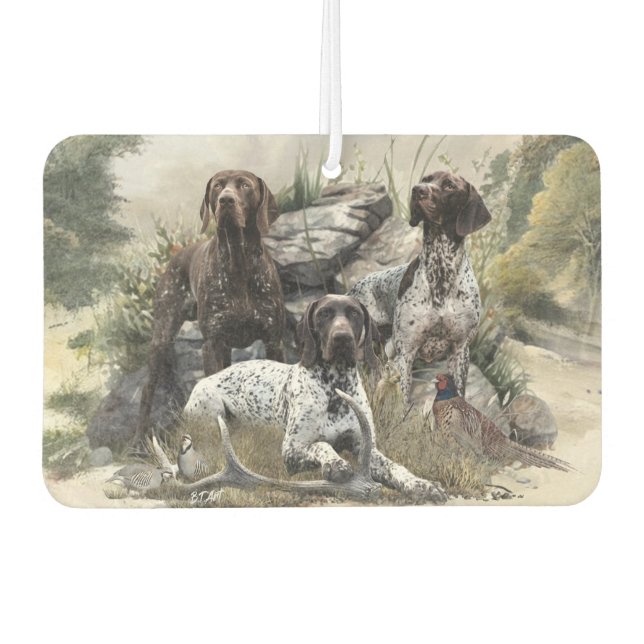 The German Shorthaired Pointer or Deutsch Kurzhaar Car Air Freshener (Front)