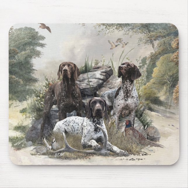 The German Shorthaired Pointer or Deutsch Kurzhaar Mouse Pad (Front)
