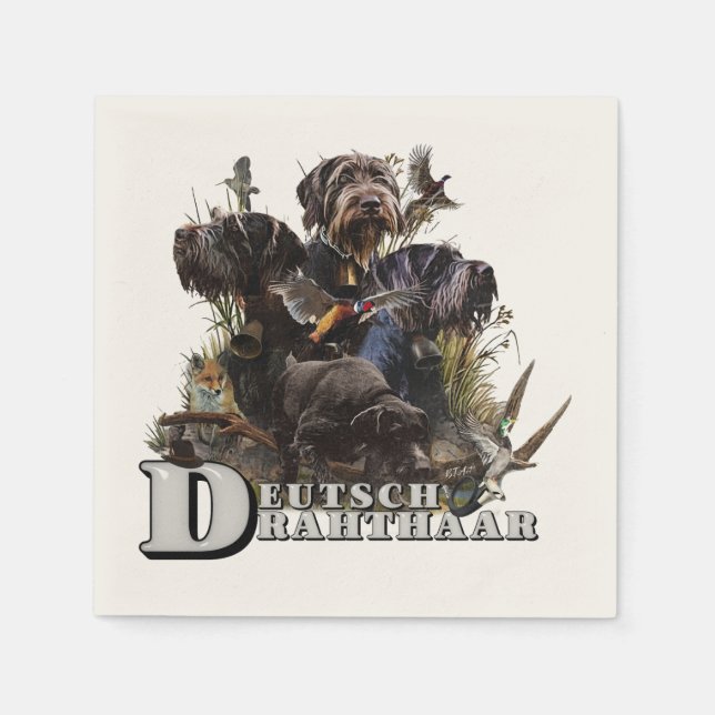 The German Wirehaired Pointer Napkin (Front)