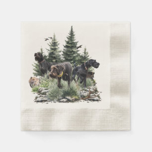 The German Wirehaired Pointers, Art Napkin