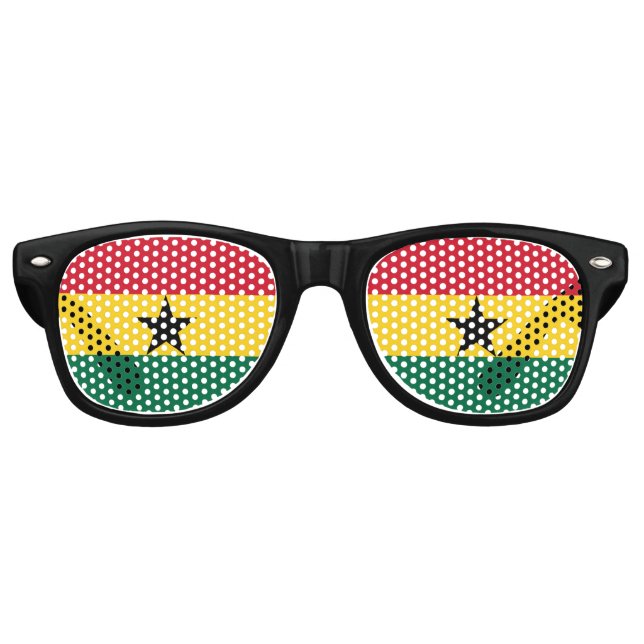 The Ghanaian tricolour | Flag of Ghana Retro Sunglasses (Front)