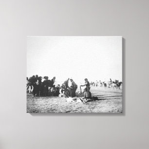 The Ghost Dance, South Dakota, 1890 (b/w photo) Canvas Print