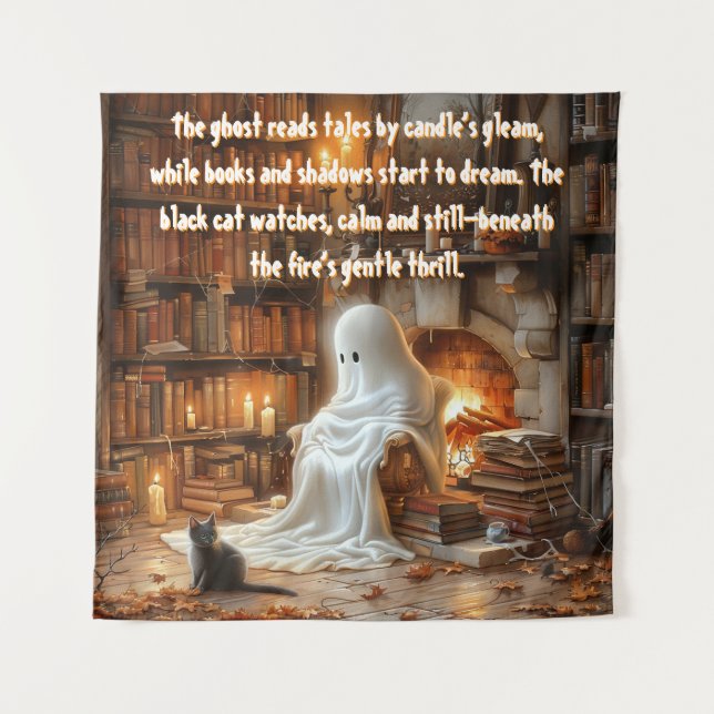 The Ghost in the Study Halloween Tapestry (Front)