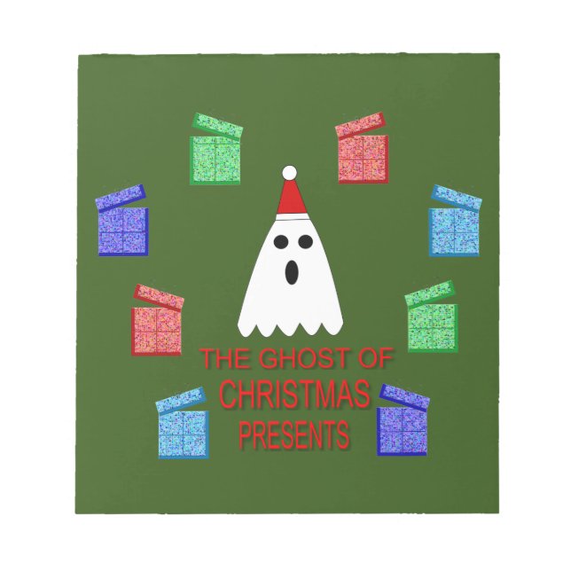 The Ghost of Christmas Presents Funny Notepad (Front)
