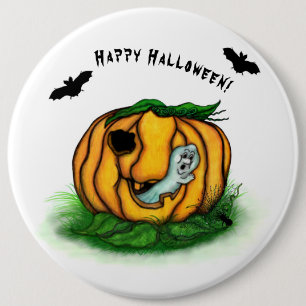 The Ghost of Halloween , Bat , Ghost and Spider 6 Cm Round Badge