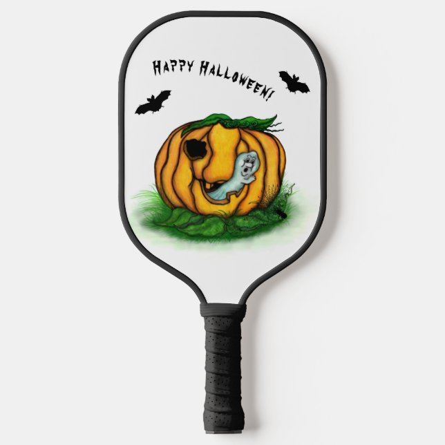 The Ghost of Halloween , Bat , Ghost and Spider Pickleball Paddle (Front)