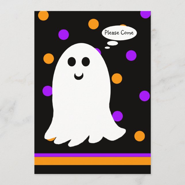 The Ghost of Halloween Birthday Party Invitation (Front)