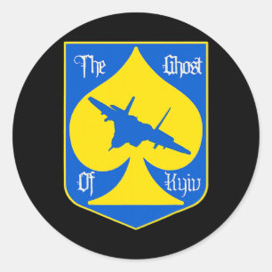 The Ghost Of Kyiv Kiev Ukraine Ace Fighter Pilot Classic Round Sticker