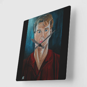 The Ghost Painting by Alfred Fox Square Wall Clock