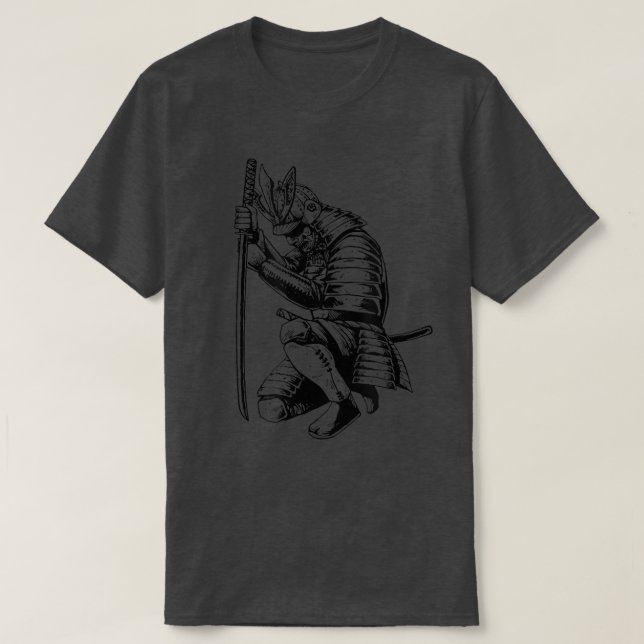 The Ghost Samurai Mask Warrior Samurai Swords Bush T-Shirt (Design Front)