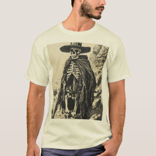 The Ghostly Gunslinger: A Skeleton Outlaw and His  T-Shirt