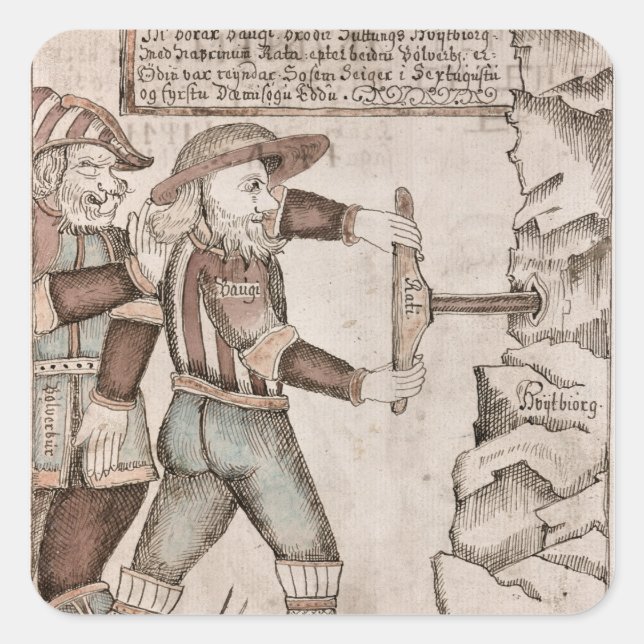 The giant Baugi, persuaded by Odin Square Sticker (Front)