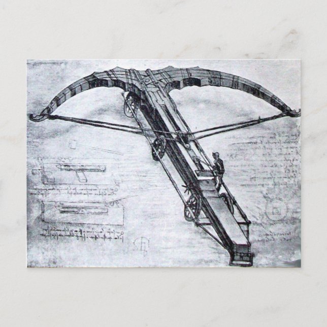 THE GIANT CROSSBOW ,Antique Parchment Postcard (Front)