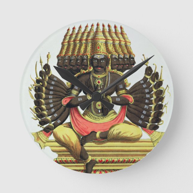 The Giant Ravana (color litho) Round Clock (Front)