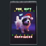 The Gift Of Happiness Puppy 25 December Christmas Calendar<br><div class="desc">The Gift Of Happiness Puppy 25 December Christmas. Christmas Day t-shirts, Santa tees, St Nicholas Tops, December Sweats, Germany mugs, North Pole caps, Xmas hoodies, Christmas socks, and Birthdays. Single Page Small Calendar, White. The Colourful designer-fitting outfits are for Festival lovers, Thanksgiving lovers, Christmas Day, Santa Clause, Xmas lovers, romance...</div>