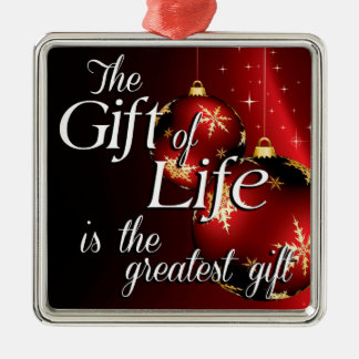 The Gift of Life is the Greatest Gift Metal Tree Decoration