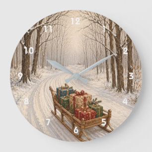 The Gift of the Winter Wood Large Clock
