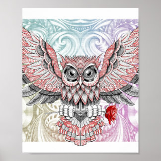 The Gifting Owl — Surreal Owl Art Poster