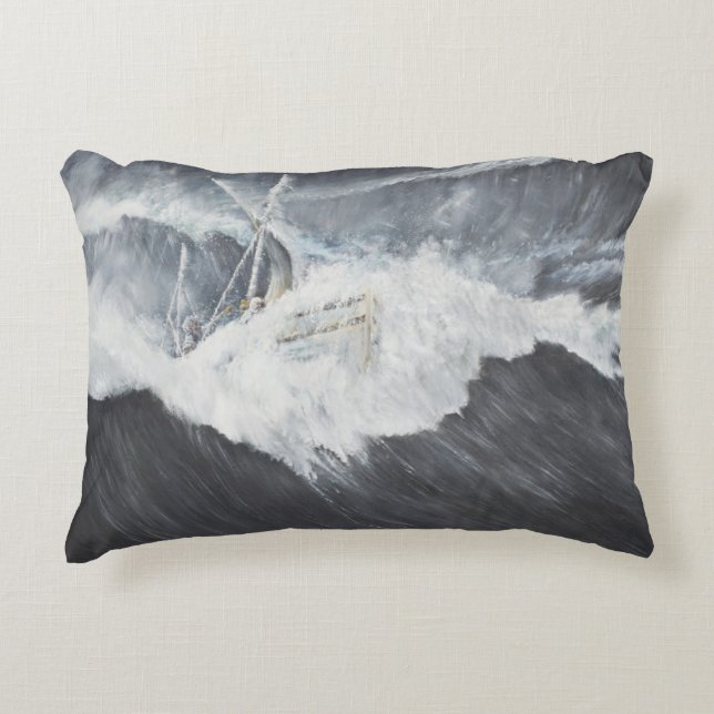 The Gigantic Wave Decorative Cushion (Front)