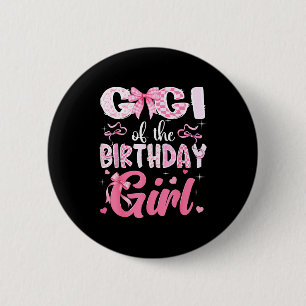 The Gigi Birthday Pink Coquette Bow 6 Cm Round Badge