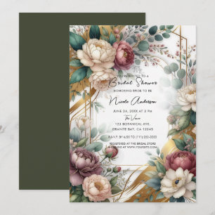 The Gilded Secret Garden Floral Glam Bridal Shower Invitation