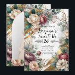 The Gilded Secret Garden Floral Glam Sweet 16 Invitation<br><div class="desc">Customize for any event</div>