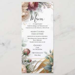 The Gilded Secret Garden Floral Glam Wedding  Menu