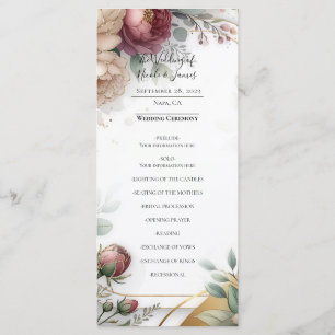 The Gilded Secret Garden Floral Glam Wedding  Menu