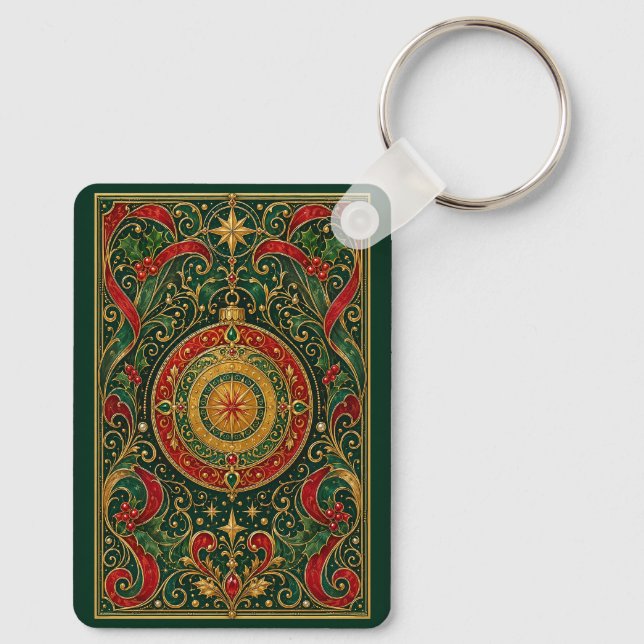 The Gilded Yuletide Compass Key Ring (Back)