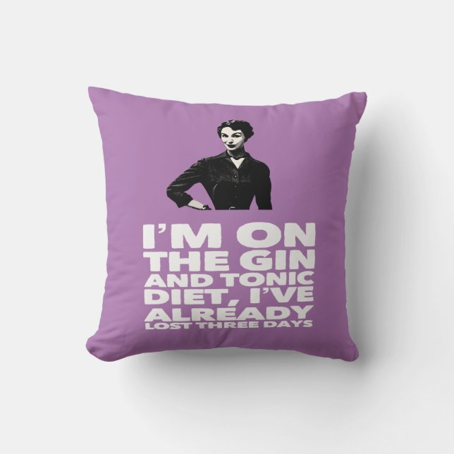 the Gin and Tonic Diet vintage lady Cushion (Front)