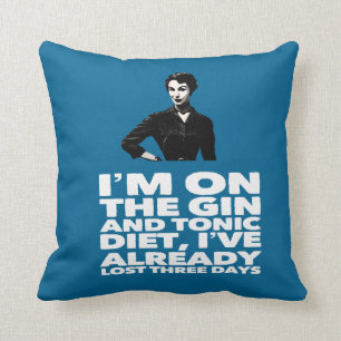 the Gin and Tonic Diet vintage lady Cushion