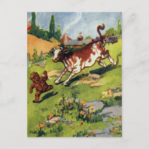 The Gingerbread Boy & the Cow Postcard